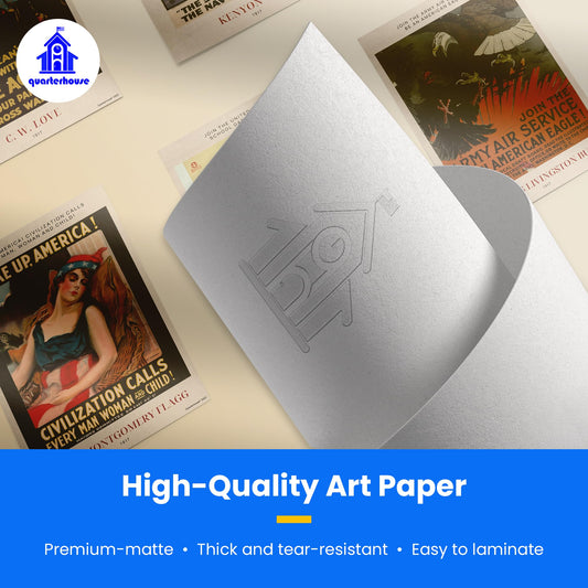 Quarterhouse WWI Posters Poster Set, Social Studies Classroom Learning Materials for K-12 Students and Teachers, Set of 8, 12 x 18 Inches, Extra Durable