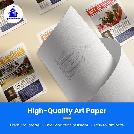 Quarterhouse Bill of Rights Poster Set, Social Studies Classroom Learning Materials for K-12 Students and Teachers, Set of 10, 12x18, Extra Durable