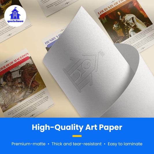 Quarterhouse Famous Monarchs Poster Set, Social Studies Classroom Learning Materials for K-12 Students and Teachers, Set of 8, 12 x 18 Inches, Extra Durable