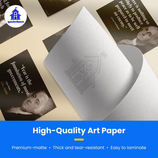 Quarterhouse American Presidents Quotes Poster Set, Social Studies Classroom Learning Materials for K-12 Students and Teachers, Set of 8, 12 x 18 Inches, Extra Durable