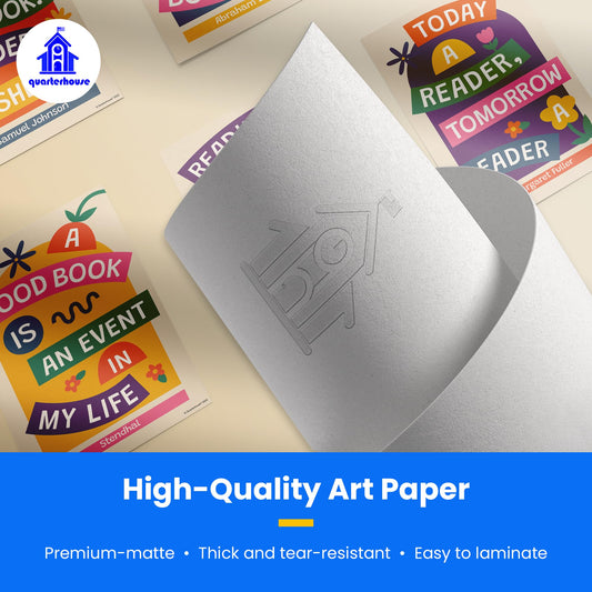 Quarterhouse Reading is Fun Poster Set, English - Language Arts Classroom Learning Materials for K-12 Students and Teachers, Set of 6, 12 x 18 Inches, Extra Durable