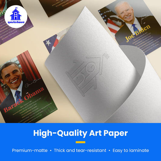 Quarterhouse Previous Five Presidents (Clinton - Biden) Poster Set, Social Studies Classroom Learning Materials for K-12 Students and Teachers, Set of 5, 12 x 18 Inches, Extra Durable