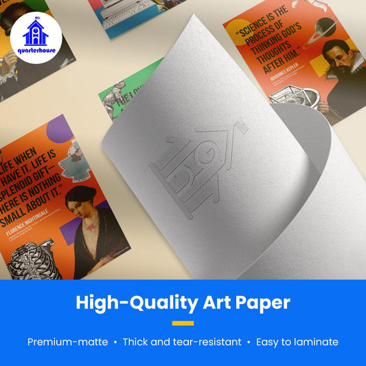 Quarterhouse STEM Quotes Poster Set, STEM Classroom Learning Materials for K-12 Students and Teachers, Set of 6, 12 x 18 Inches, Extra Durable