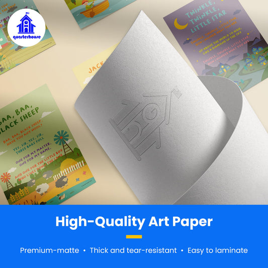 Quarterhouse Nursery Rhymes Poster Set, Elementary Classroom Learning Materials for K-12 Students and Teachers, Set of 6, 12x18, Extra Durable