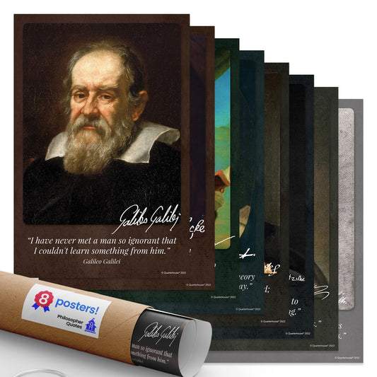 Quarterhouse Philosopher Quotes Poster Set, English - Language Arts Classroom Learning Materials for K-12 Students and Teachers, Set of 8, 12 x 18 Inches, Extra Durable