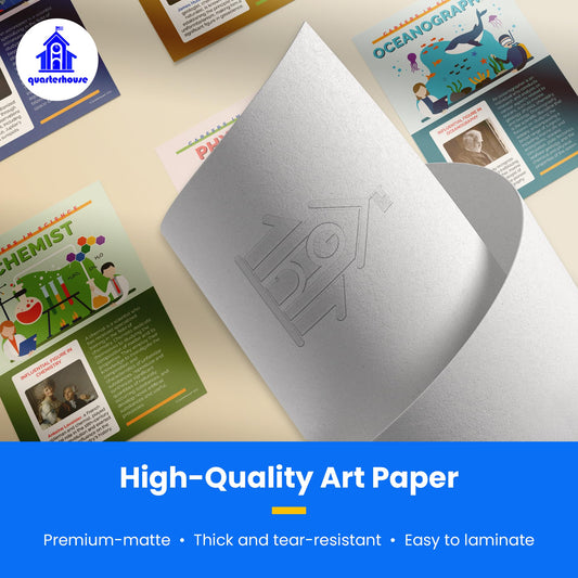 Quarterhouse Careers in Science Poster Set, Science Classroom Learning Materials for K-12 Students and Teachers, Set of 8, 12x18, Extra Durable