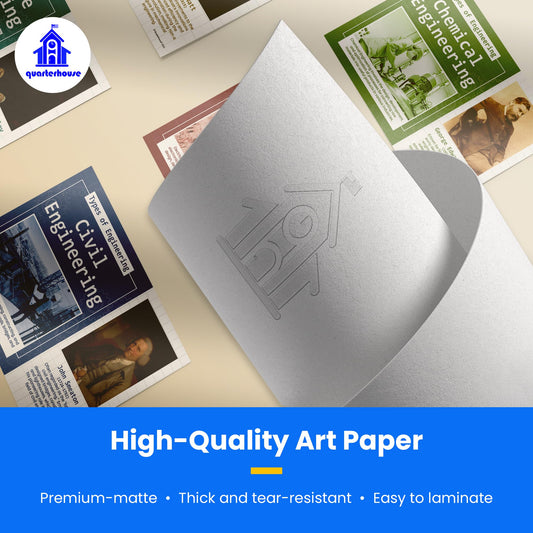 Quarterhouse Types of Engineering Poster Set, STEM Classroom Learning Materials for K-12 Students and Teachers, Set of 8, 12x18, Extra Durable