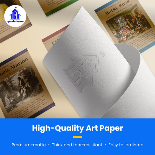 Quarterhouse Revolutionary Americans Poster Set, Social Studies Classroom Learning Materials for K-12 Students and Teachers, Set of 8, 12 x 18 Inches, Extra Durable