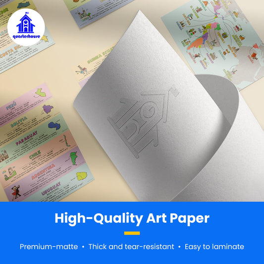 Quarterhouse Spanish-Speaking Countries (with Map) Poster Set for the Classroom - 18 Latin American Countries Plus (New) Spain, Puerto Rico, and Equatorial Guinea - Spanish/ESL Classroom Learning Materials for K-12 Students and Teachers, Set of 5, 12 x...