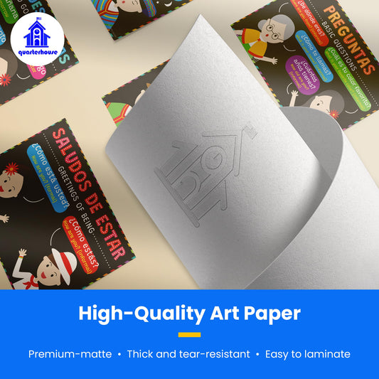 Quarterhouse Spanish Greetings, Sayings, and Questions Poster Set, Spanish - ESL Classroom Learning Materials for K-12 Students and Teachers, Set of 5, 12 x 18 Inches, Extra Durable