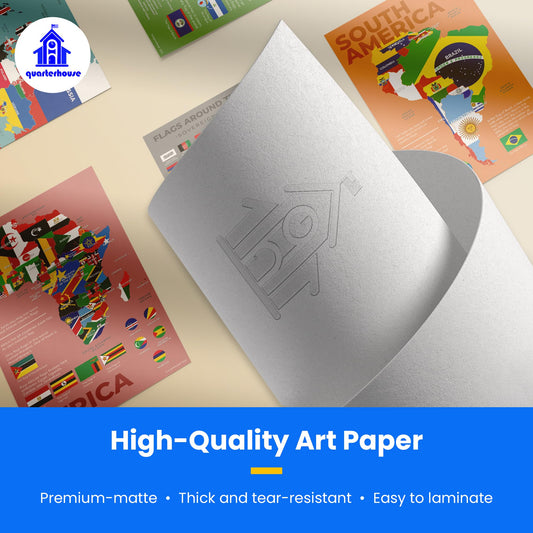 Quarterhouse Flags of the World Poster Set, Social Studies Classroom Learning Materials for K-12 Students and Teachers, Set of 7, 12 x 18 Inches, Extra Durable