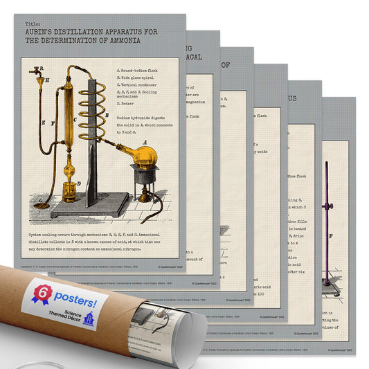 Quarterhouse Science Themed Décor Poster Set, Science Classroom Learning Materials for K-12 Students and Teachers, Set of 6, 12 x 18 Inches, Extra Durable