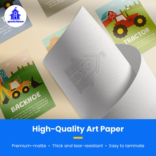 Quarterhouse Heavy Machinery Poster Set, Elementary Classroom Learning Materials for K-12 Students and Teachers, Set of 6, 12x18, Extra Durable