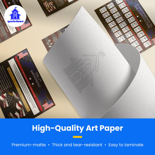 Quarterhouse 27 Amendments to the US Constitution (Bill of Rights Included) Poster Set, Social Studies Classroom Learning Materials for K-12 Students and Teachers, Set of 8, 12 x 18 Inches, Extra Durable