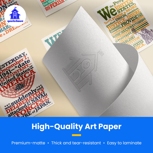 Quarterhouse Famous Speeches and Declarations from U.S. History Poster Set, Social Studies Classroom Learning Materials for K-12 Students and Teachers, Set of 4, 12 x 18 Inches, Extra Durable