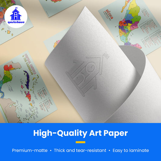 Quarterhouse Spanish Language Country Maps for the Classroom - Spain, Mexico, Central America/Caribbean, & South America Poster Set, Spanish Classroom Learning Materials for K-12 Students and Teachers, Set of 4, 12 x 18 Inches, Extra Durable