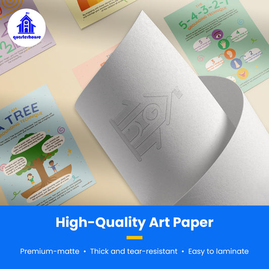 Quarterhouse Grounding Techniques Poster Set, Psychology Classroom Learning Materials for K-12 Students and Teachers, Set of 5, 12x18, Extra Durable