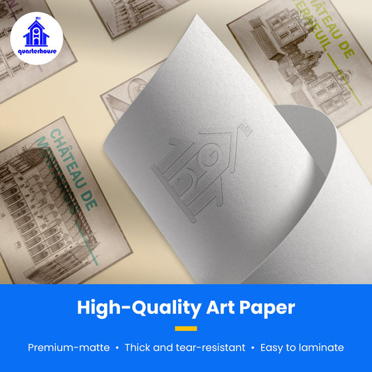 Quarterhouse Famous Chateaux of France, Architectural Blueprints Poster Set - Art, Design, and Drafting Classroom Learning Materials for K-12 Students and Teachers, Set of 8, 12 x 18 Inches, Extra Durable