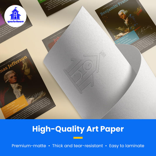 Quarterhouse Founding Fathers Poster Set, Social Studies Classroom Learning Materials for K-12 Students and Teachers, Set of 6, 12 x 18 Inches, Extra Durable