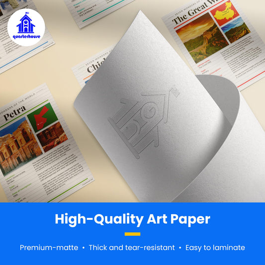 Quarterhouse 7 Wonders of the World Poster Set, Social Studies and Geography Classroom Learning Materials for K-12 Students and Teachers, Set of 7, 12 x 18 Inches, Extra Durable