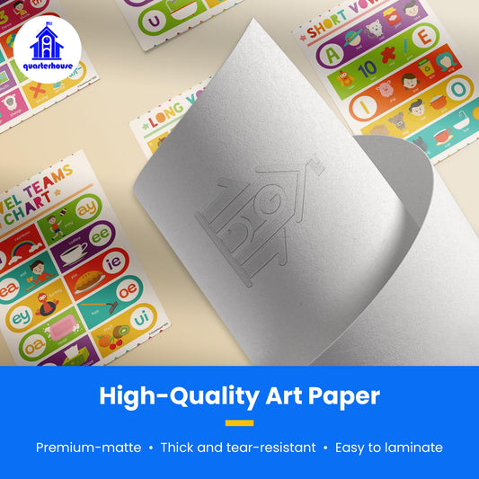 Quarterhouse Phonics Poster Set, English - Language Arts Classroom Learning Materials for K-12 Students and Teachers, Set of 8, 12 x 18 Inches, Extra Durable