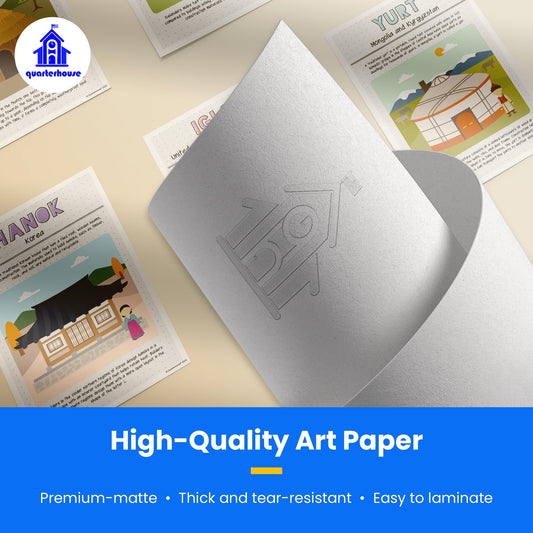 Quarterhouse Homes Around the World Poster Set, Social Studies Classroom Learning Materials for K-12 Students and Teachers, Set of 6, 12 x 18 Inches, Extra Durable