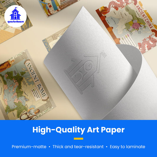 Quarterhouse Ancient Civilizations Poster Set, Social Studies Classroom Learning Materials for K-12 Students and Teachers, Set of 6, 12 x 18 Inches, Extra Durable