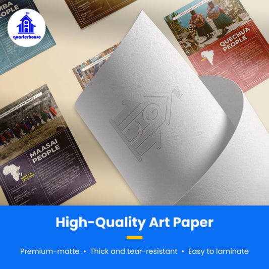 Quarterhouse Indigenous Cultures Poster Set, Social Studies Classroom Learning Materials for K-12 Students and Teachers, Set of 7, 12 x 18 Inches, Extra Durable