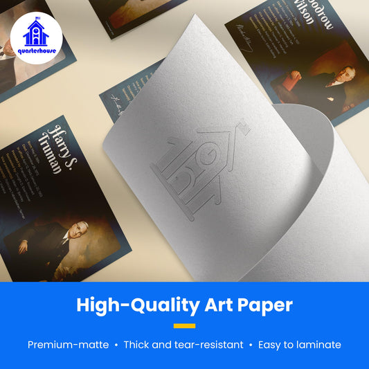 Quarterhouse Famous Democratic Presidents Poster Set, Social Studies Classroom Learning Materials for K-12 Students and Teachers, Set of 5, 12 x 18 Inches, Extra Durable