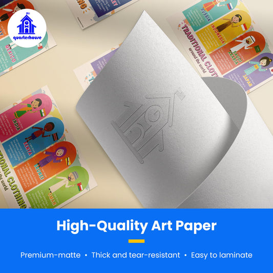 Quarterhouse Traditional Clothes Around the World Poster Set, Social Studies Classroom Learning Materials for K-12 Students and Teachers, Set of 6, 12 x 18 Inches, Extra Durable