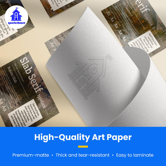 Quarterhouse Typography (Typeface) Poster Set, Art Classroom Learning Materials for K-12 Students and Teachers, Set of 7, 12x18, Extra Durable