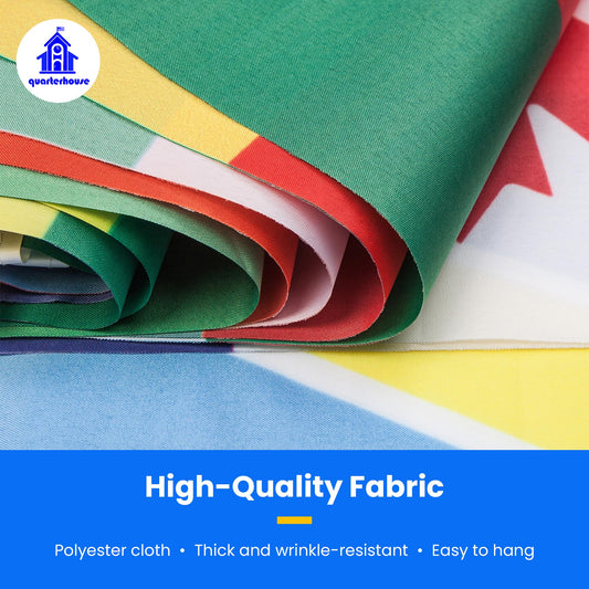 Quarterhouse French Language Country Flags - 29 Francophone Countries Per String - Polyester, 8 x 12 Inches