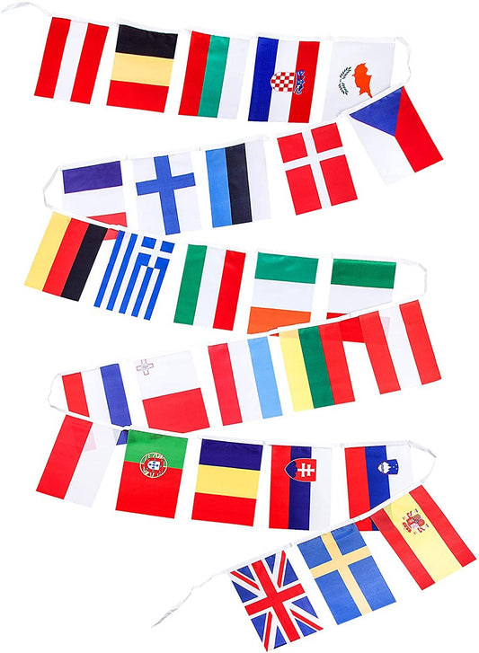 Quarterhouse European Union Country Flags - 28 EU Member Countries Per String - Polyester, 8 x 12 Inches