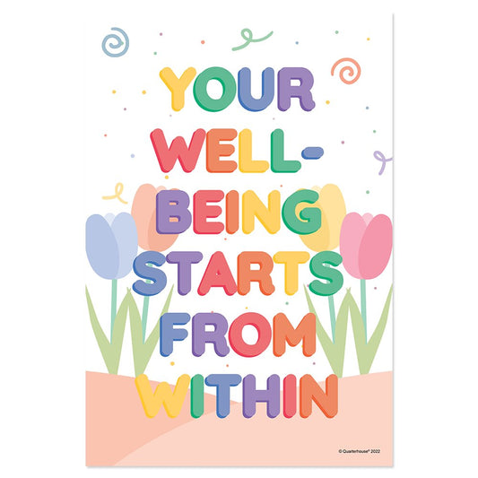 Quarterhouse Your Well Being Poster, Psychology Classroom Materials for Teachers