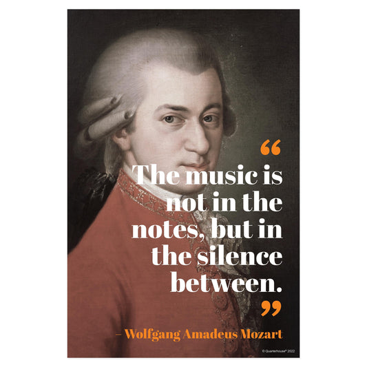 Quarterhouse Wolfgang Amadeus Mozart Motivational Poster, Music Classroom Materials for Teachers