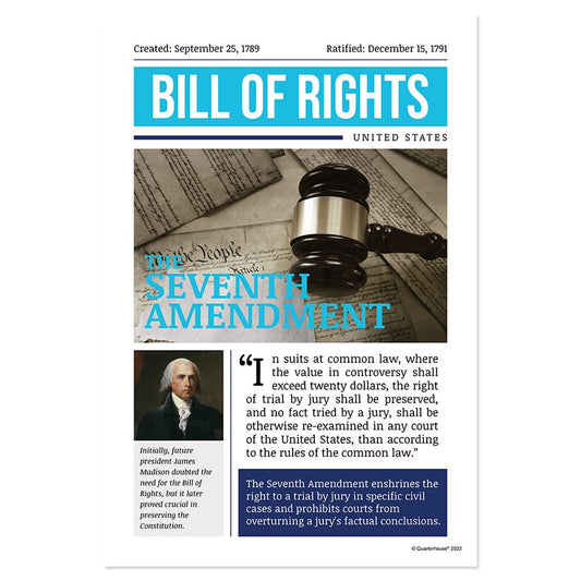 Quarterhouse Seventh Amendment Poster, Social Studies Classroom Materials for Teachers
