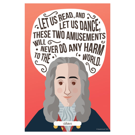 Quarterhouse Voltaire Quote Poster, English-Language Arts Classroom Materials for Teachers