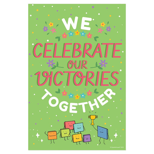 Quarterhouse 'We Celebrate Everyone's Success' Motivational Poster, Elementary Classroom Materials for Teachers