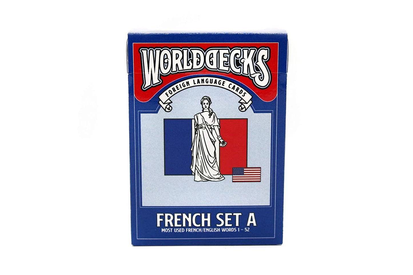 WorldDecks by Quarterhouse! Spanish and French - ESL Flash Cards for K-12 Students and Teachers, Set of 52, 2.5 x 3.5 Inches