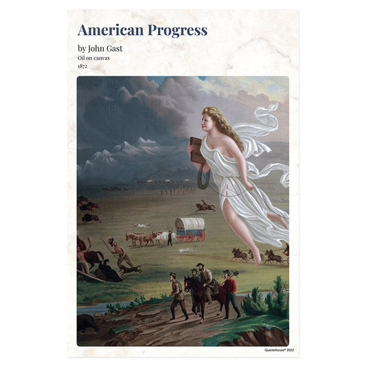 Quarterhouse 'American Progress' Romancism Painting Poster, Art Classroom Materials for Teachers