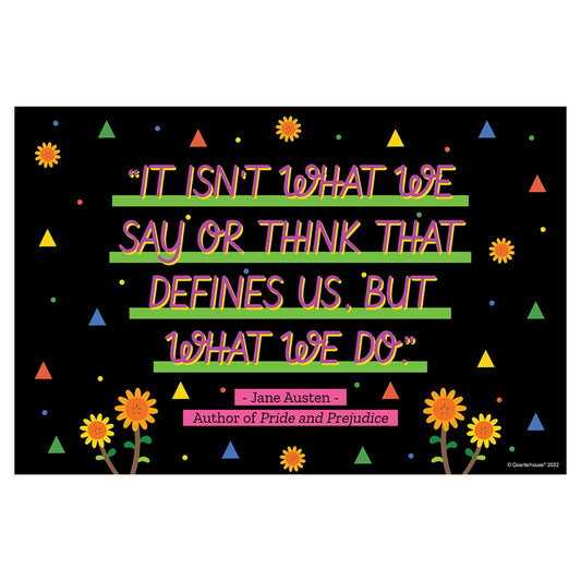 Quarterhouse Author Quotables - Jane Austen Motivational Poster, English-Language Arts Classroom Materials for Teachers