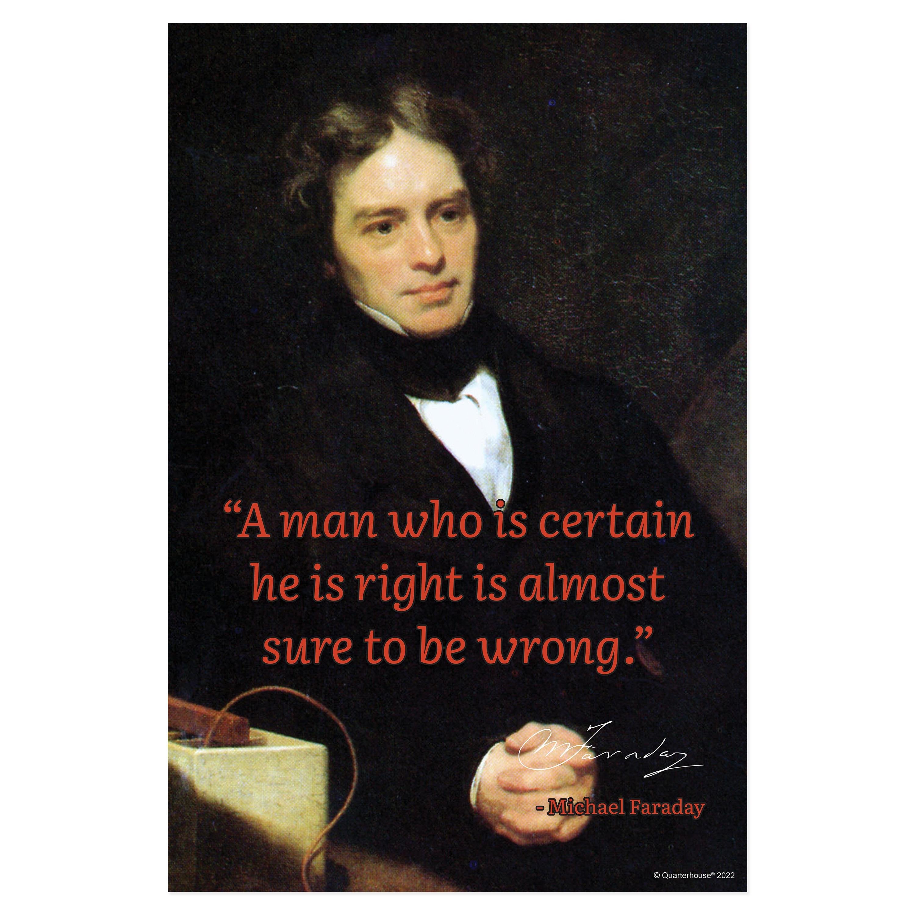Michael Faraday Poster - 18x24 Inch Scientific Portrait Print