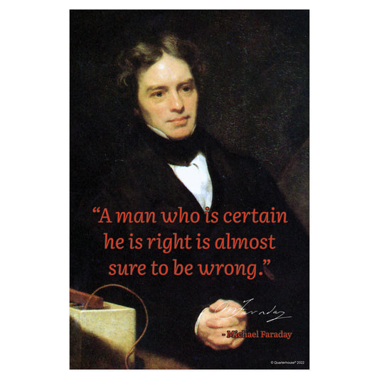 Quarterhouse Scientist Quotables - Michael Faraday Motivational Poster, Science Classroom Materials for Teachers