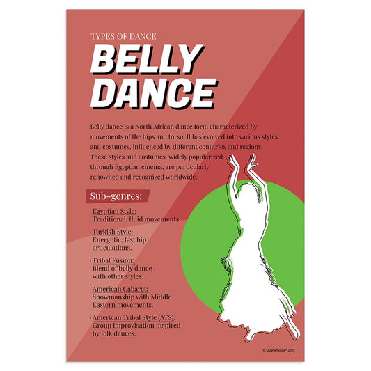 Quarterhouse Belly Dance Poster, Music Classroom Materials for Teachers