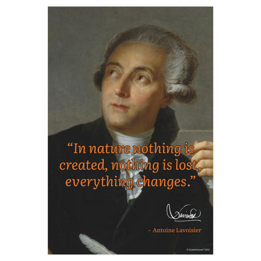 Quarterhouse Scientist Quotables - Antoine Lavoisier Motivational Poster, Science Classroom Materials for Teachers