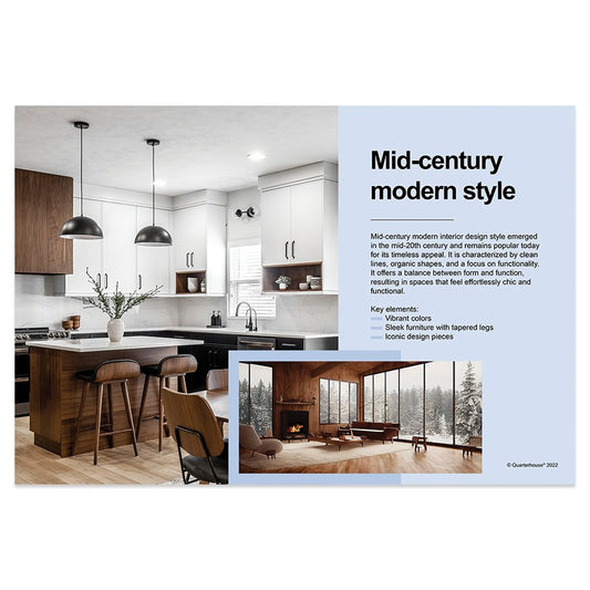 Quarterhouse Mid-Century Modern Style Poster, Art Classroom Materials for Teachers