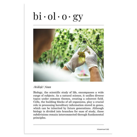 Quarterhouse Biology Poster, Science Classroom Materials for Teachers