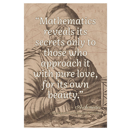 Quarterhouse Mathematic Quotables - Archimedes Motivational Poster, Math Classroom Materials for Teachers