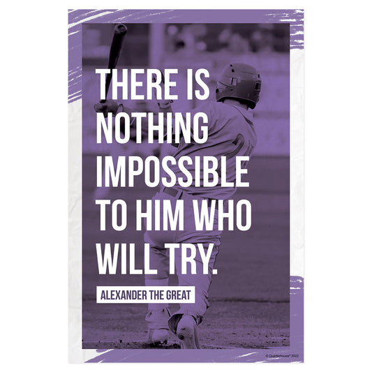 Quarterhouse Workout Quotables - Alexander the Great Gym Motivational Poster, Physical Education Classroom Materials for Teachers