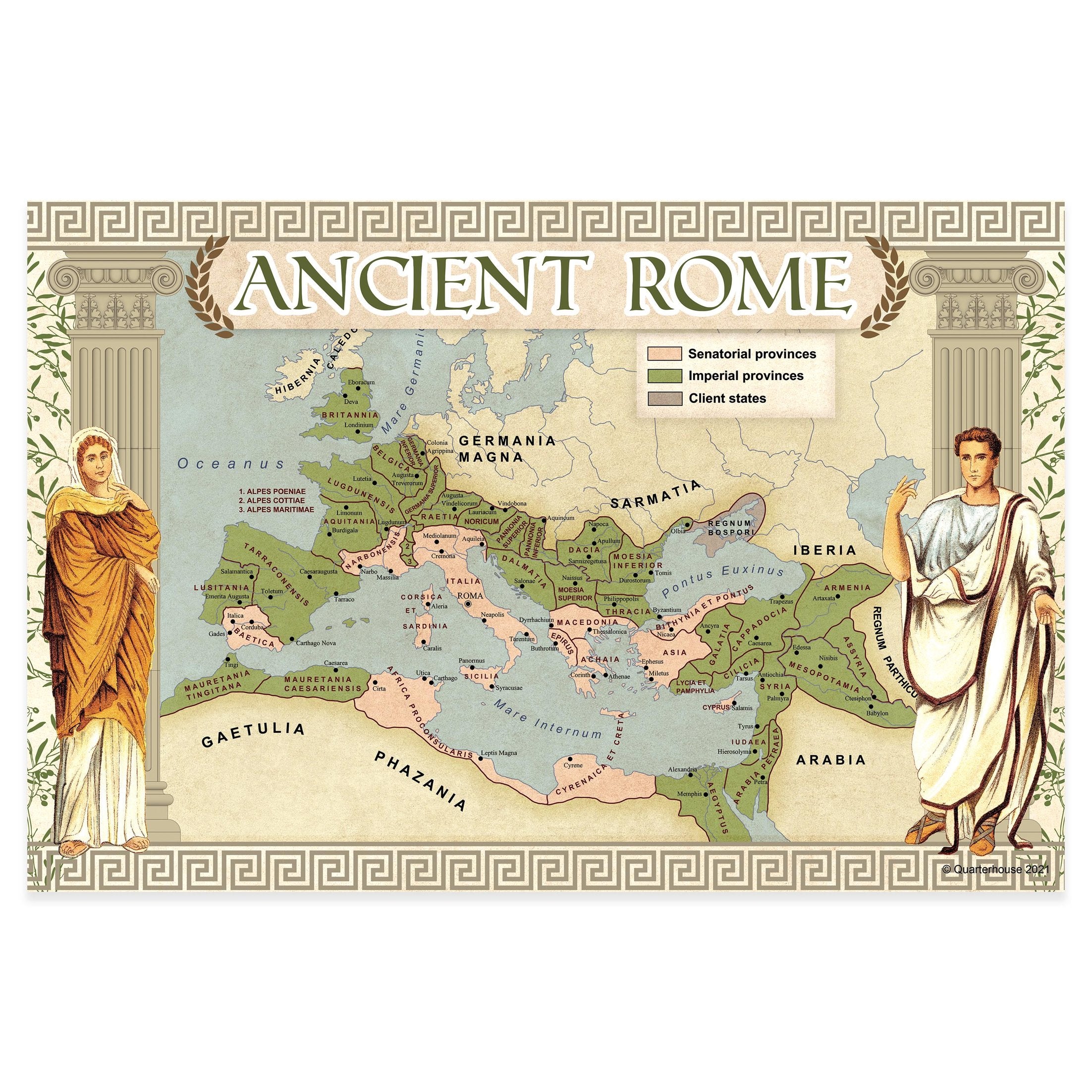 thumbnail image 2 of Ancient Rome: The Roman Empire Under Hadrian – Educational Historical Poster, 12x18 Inches, Satin Finish, Full Color 2 of 5